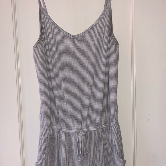 Gray and white striped romper - Picture 1 of 5